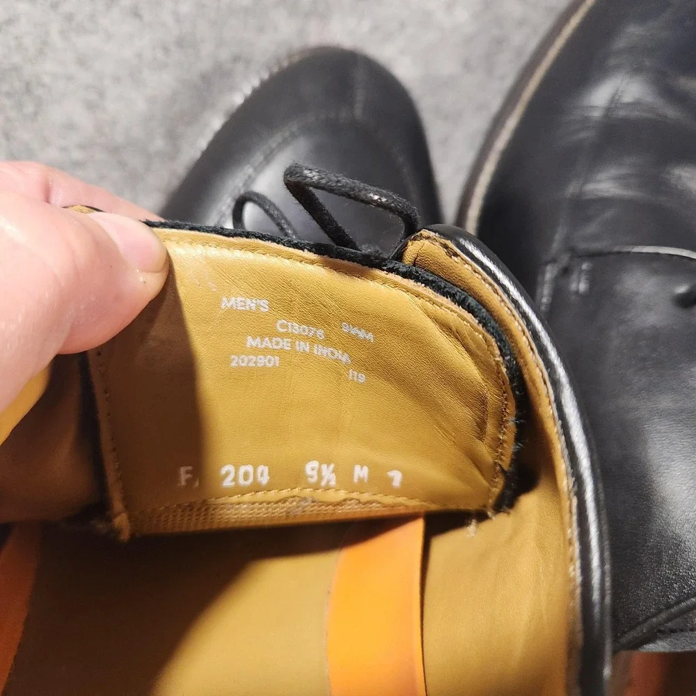 Cole Haan Dress Shoes Mens Size 9.5 Black Leather Oxford Derby‎ C13078